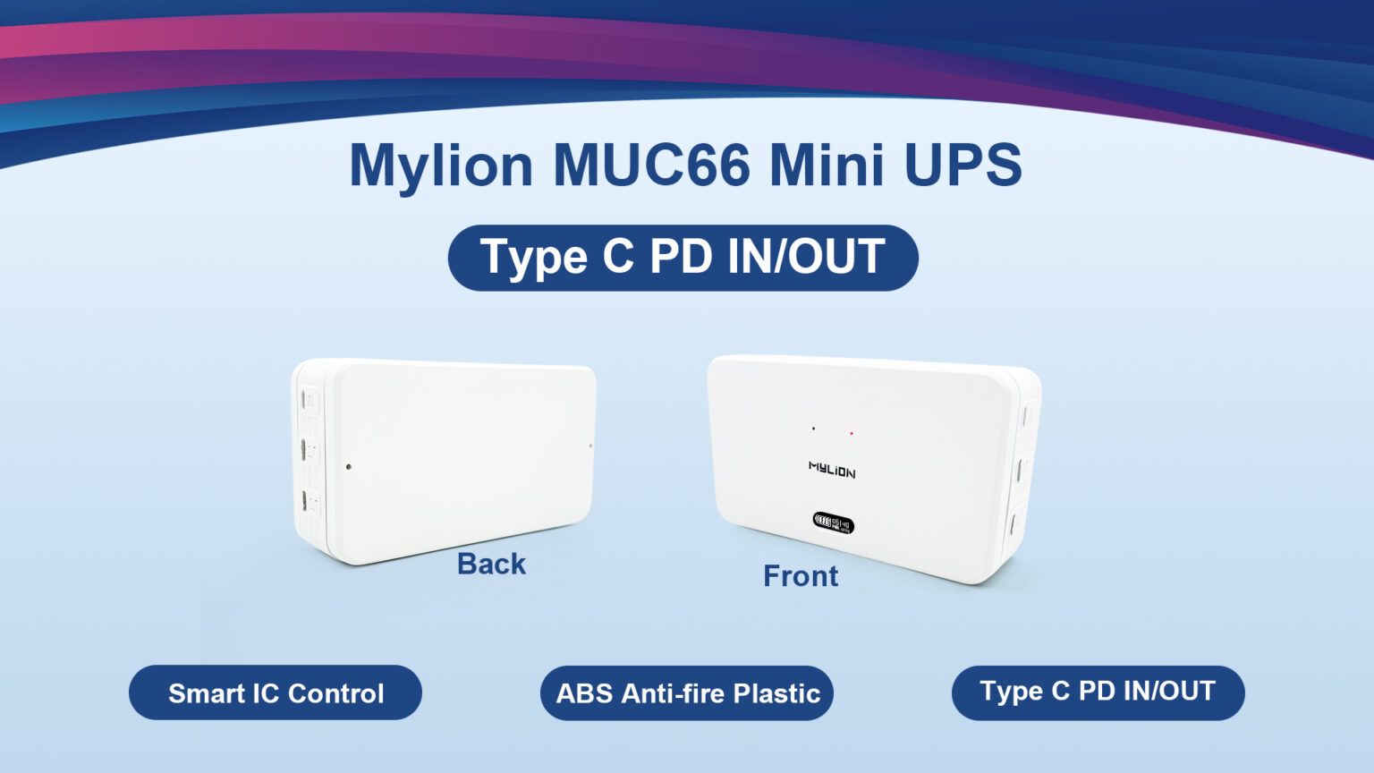 Mylion Type C Pd In Out Mini Dc Ups Lithium Battery Backup
