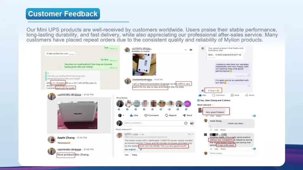 Customer feedback