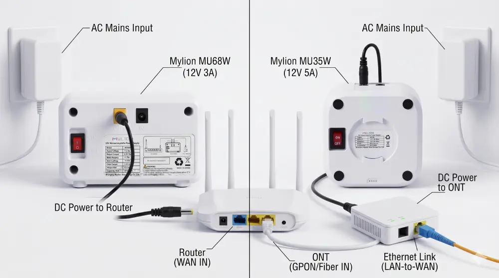 12V 3A MU68 Mini UPS vs 12V 5A MU35 Mini UPS