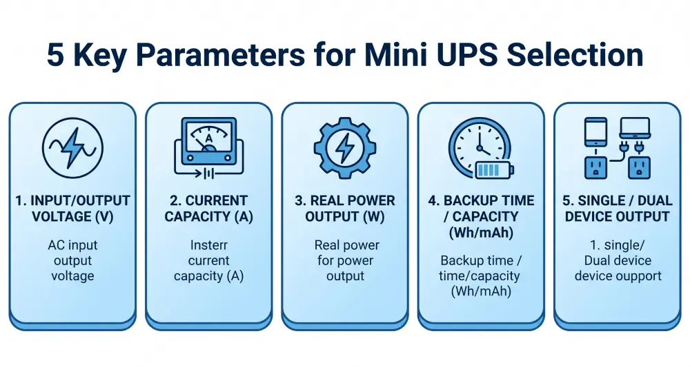 5 Key Parameters for Mini UPS Selection