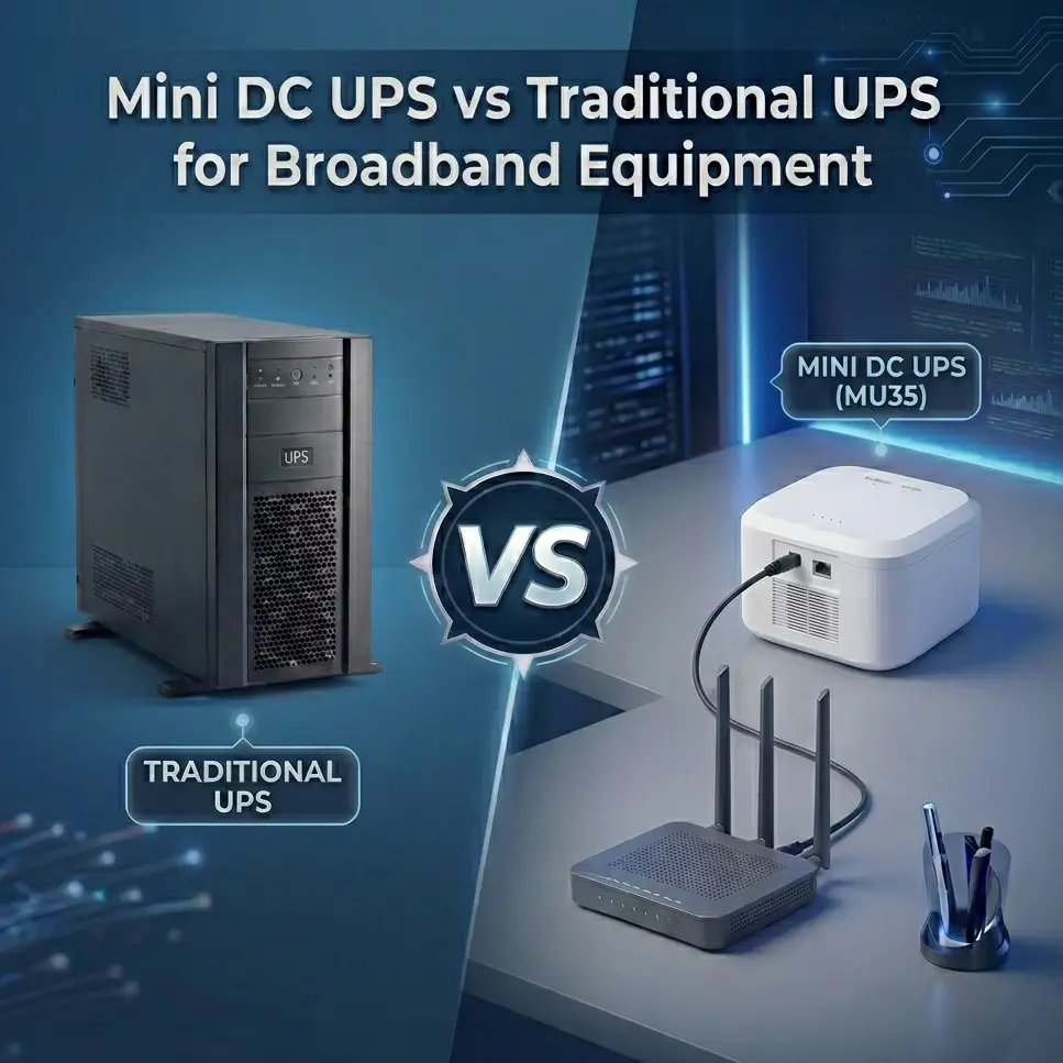 Mini DC UPS vs Traditional UPS for Broadband Equipment