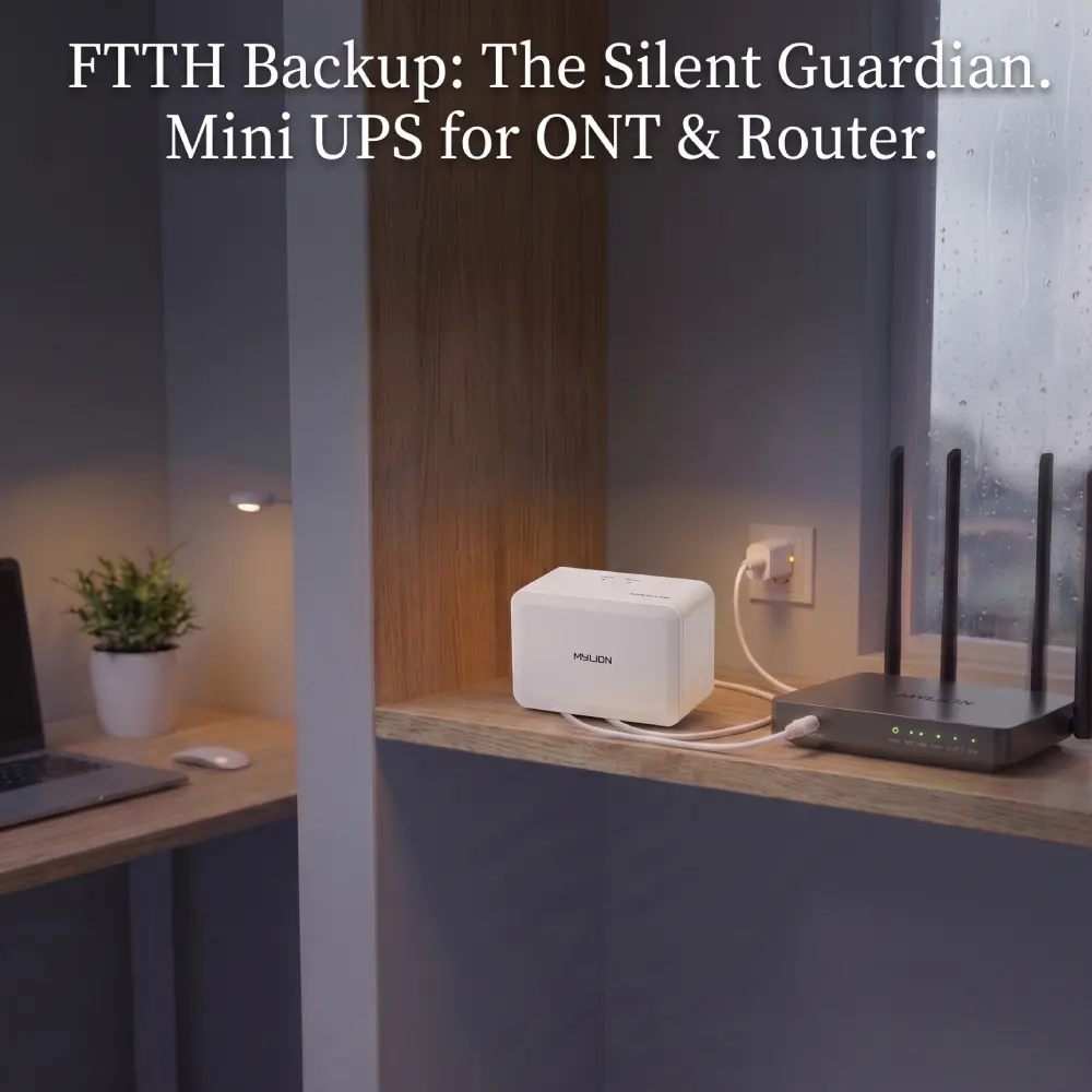 Mini UPS for ONT and Router Backup in FTTH Networks