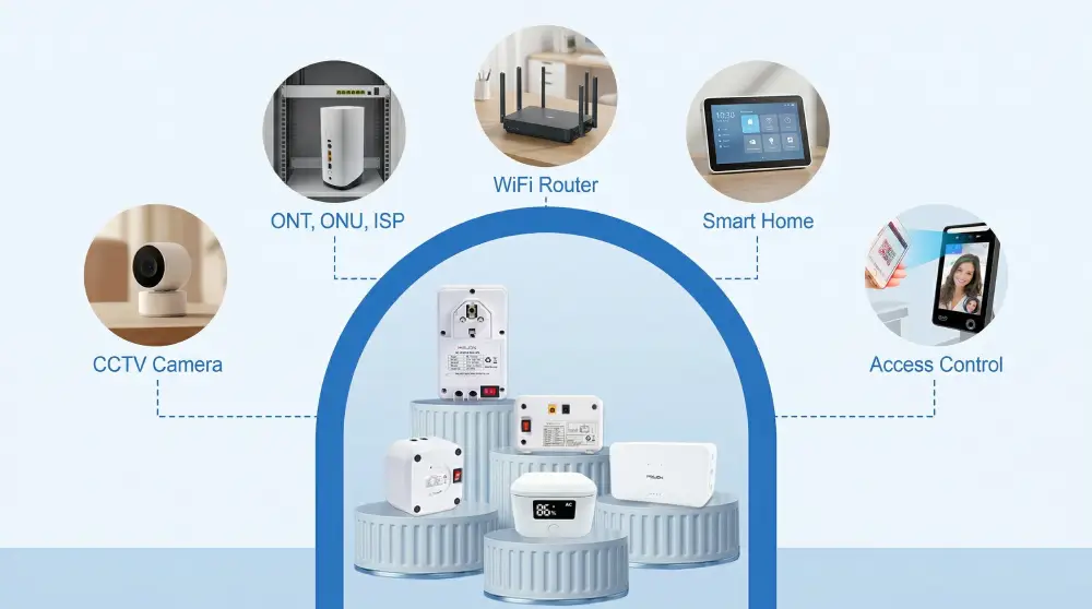 mini UPS for broadband devices