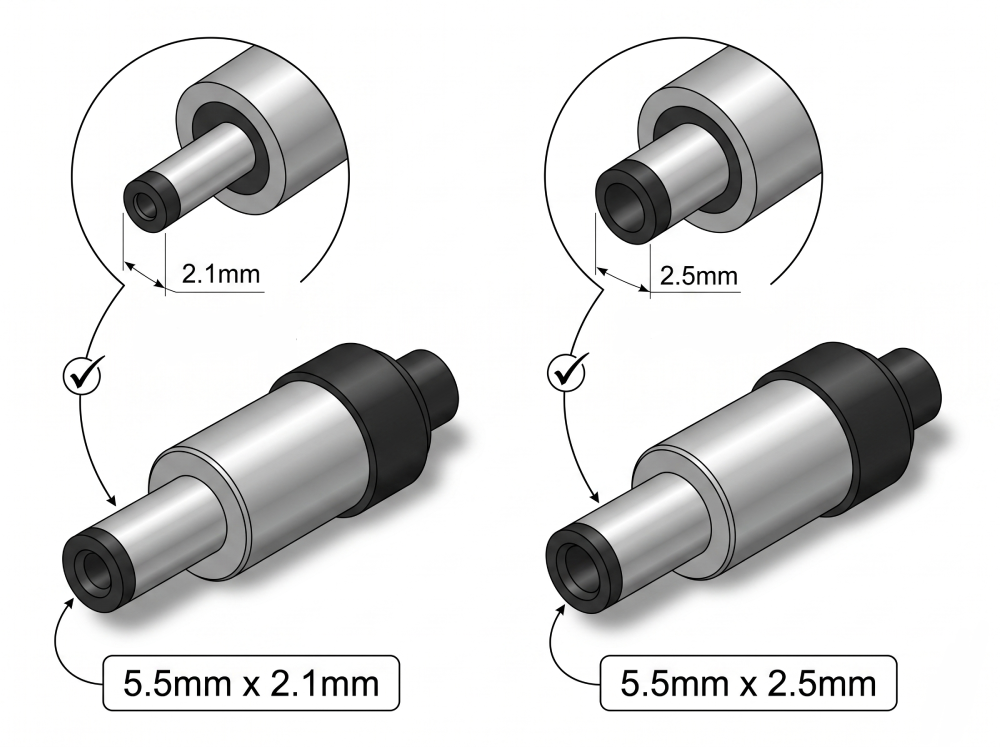 DC plug size