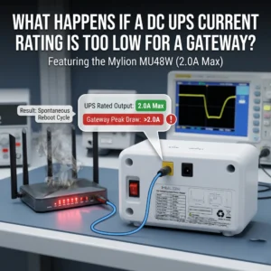 What happens if a DC UPS current rating is too low for a gateway