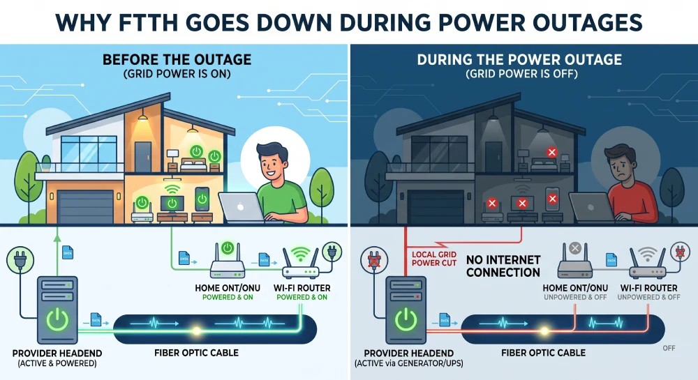 Why FTTH Goes Down During Power Outages