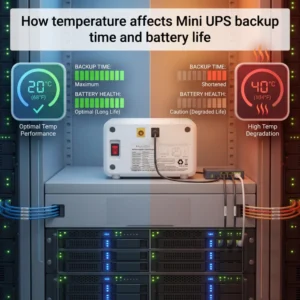 How temperature affects Mini UPS backup time and battery life