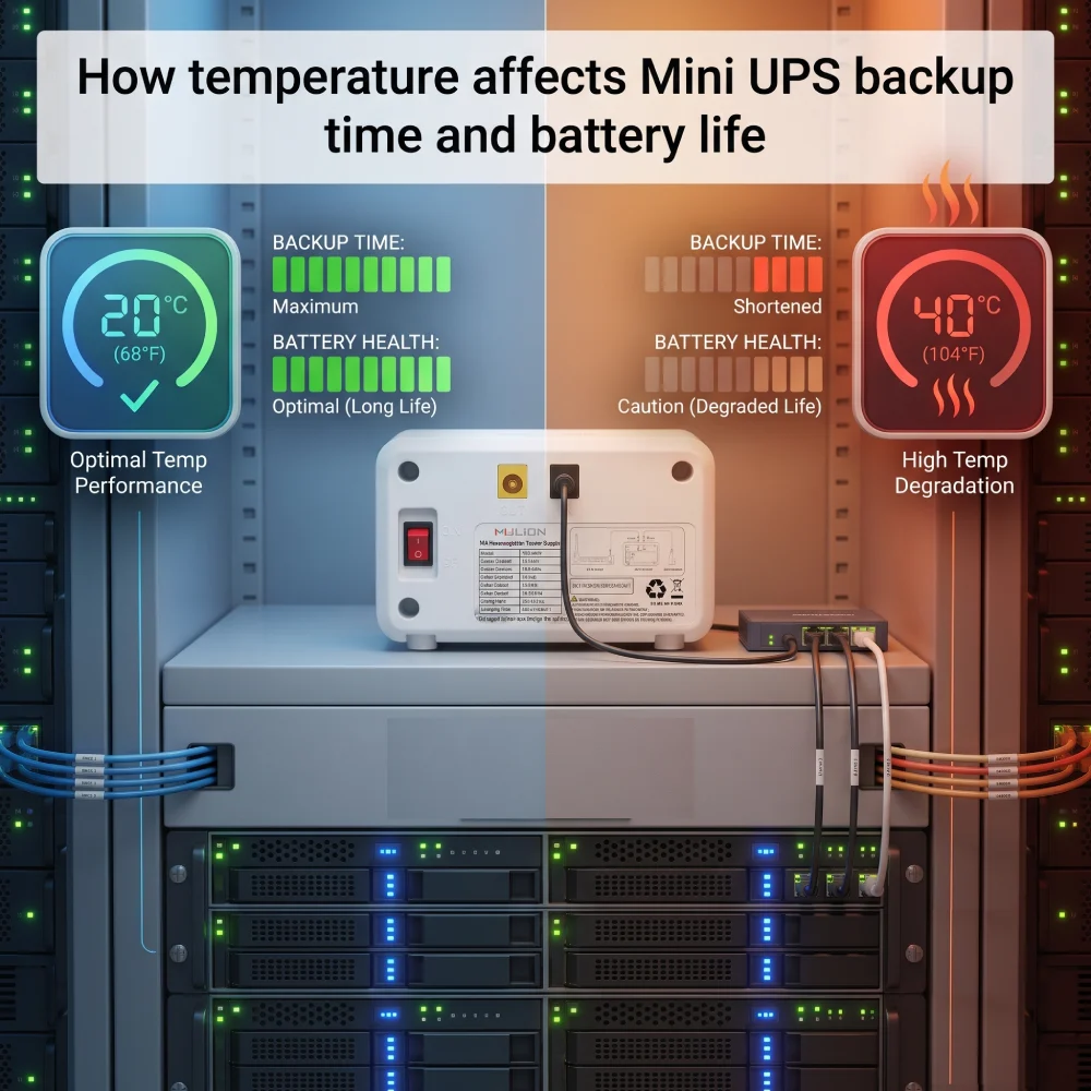 How temperature affects Mini UPS backup time and battery life