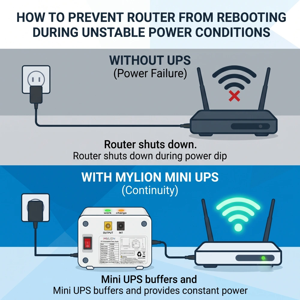 How to prevent router reboot during unstable power conditions