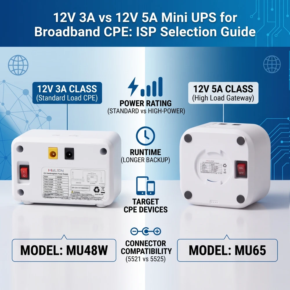 12V 3A vs 12V 5A Mini UPS for Broadband CPE