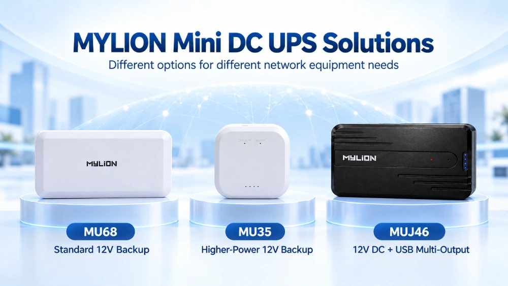 MYLION MU68, MU35 and MUJ46 Mini DC UPS options for ISP equipment